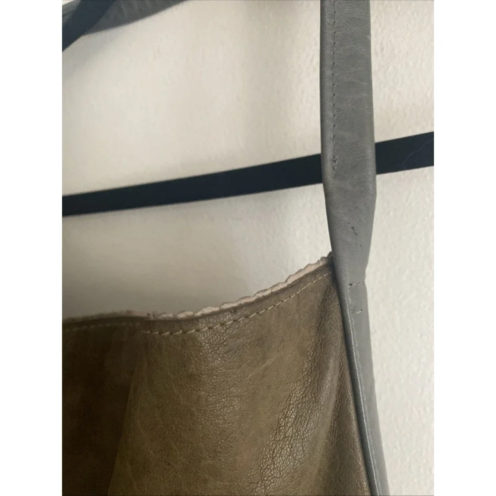 B May Leather Hobo Bag Slouchy‎ Greenish Brown Leather